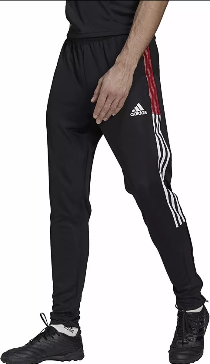 ADIDAS TIRO 21 TRACK PANTS SOCCER BLACK RED POWER SIZE MENS EXTRA SMALL  ONLY