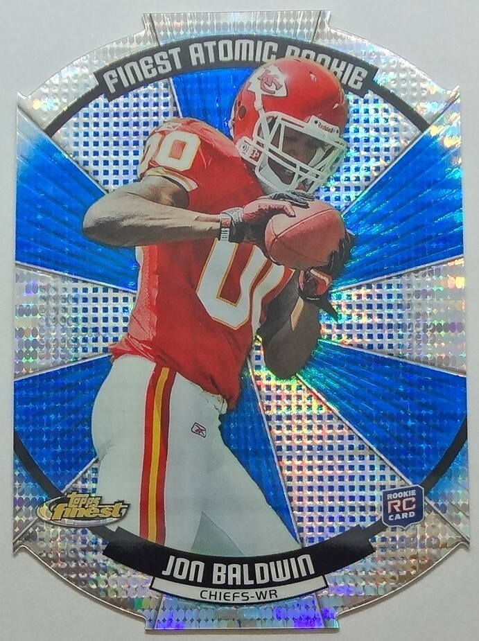JON BALDWIN 2011 FINEST ATOMIC ROOKIE DIE-CUT REFRACTOR RC #FAR-JB CHIEFS