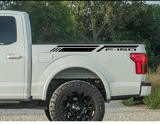 2pcs Vinyl Decals Ford F-150 F150 Pickup Rear Bed Side Stickers Glossy Black 2pcs Vinyl Decals Ford F-150 F150 Pickup Rear Bed Side Stickers Glossy Black
