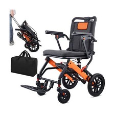 Super Lightweight Portable Transit Travel Wheelchair, Folding Transport Wheel...
