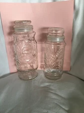2 Vintage MR. PEANUT Glass canisters with lids l980 and 1982 both excellent 