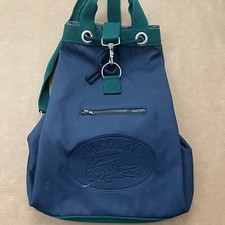 Borsone Lacoste zaino tote grande blu verde carico superiore e laterale piedi in metallo