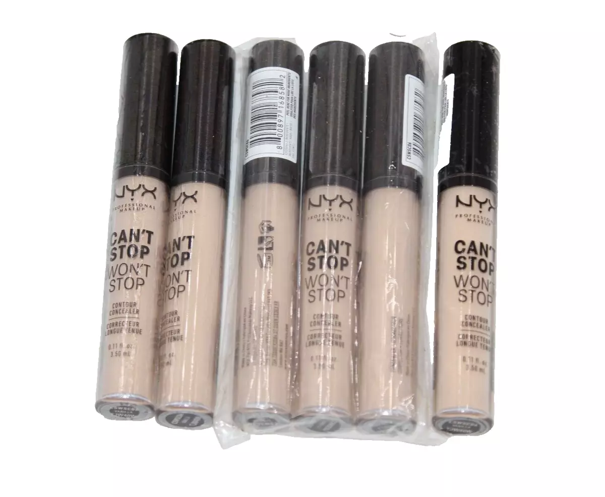 Lot of 6 NYX Can\'t Stop Won\'t Stop Contour Concealer CSWSC06 Vanilla NEW  Sealed | eBay