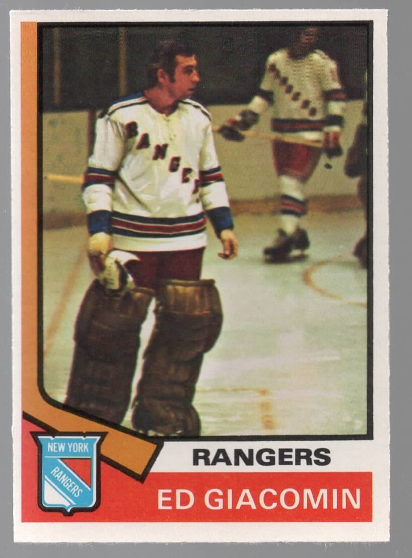 1974-75 OPC 160 Ed Giacomin New York Rangers SET BREAK* EX/MT