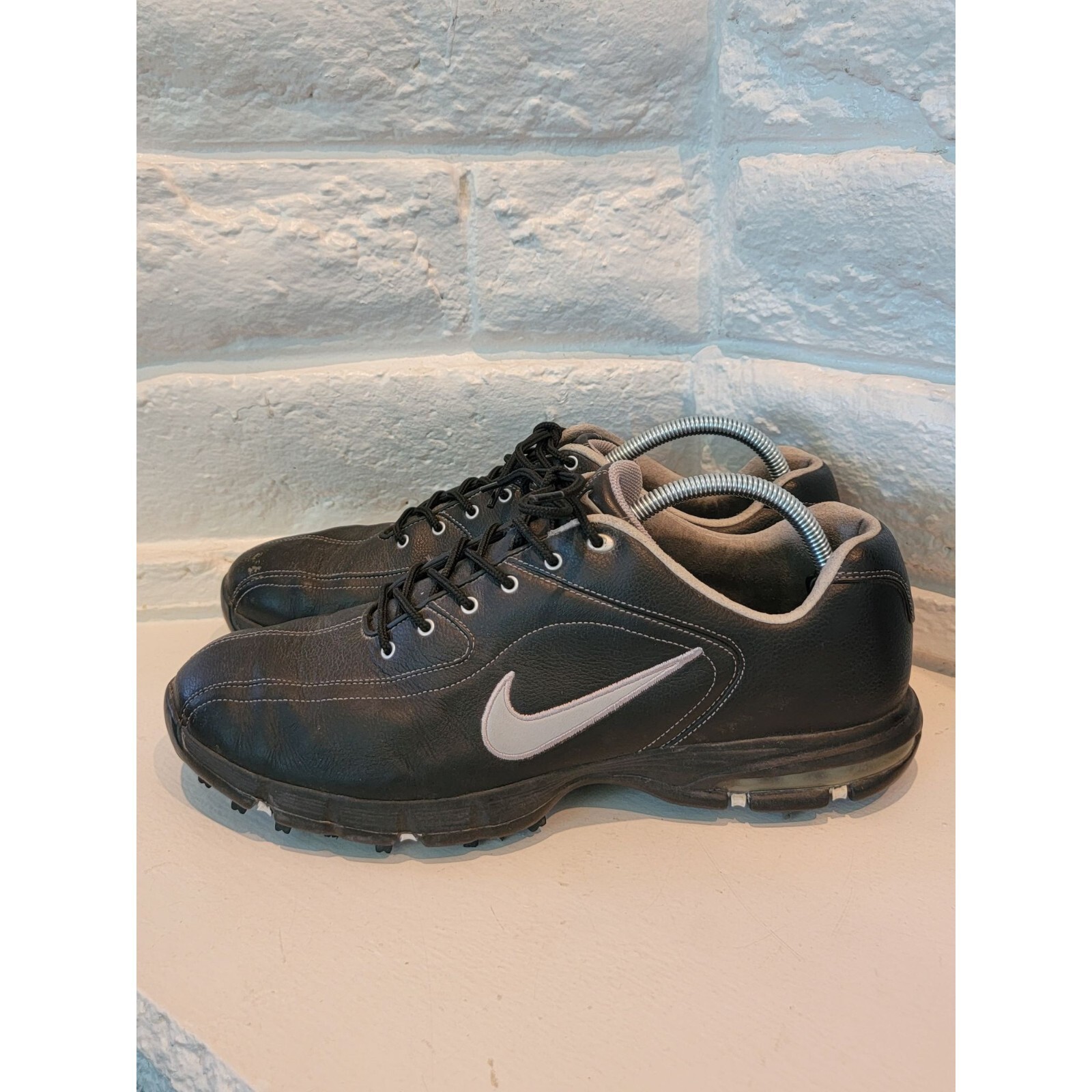 Nike Mens Air Max Revive Golf Shoes Black White 317450001 Low Top