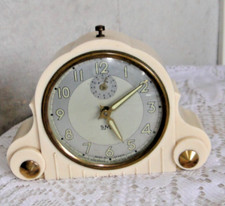 Réveil Pendule SMI  ancienne bakélite blanche art déco