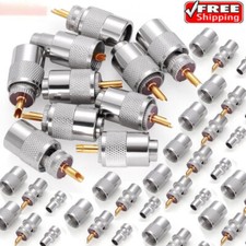 20-60set UHF Male Plug Solder Adapter PL259 Coax Connector with Reducer for RG8X