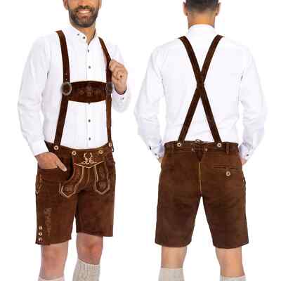 Bavaria Trachten Lederhosen Mens Short, Dark Brown, Size US 30, NWT