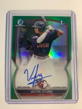 2023 Bowman Chrome Prospect Green Refractor #D /99 Victor Izturis #CPA-VI Auto