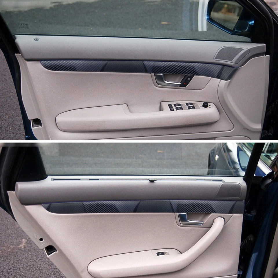 For Audi A4 B6 B7 2002-2008 5D Carbon Fiber Pattern Interior DIY Trim Decals Foto 4 de 4