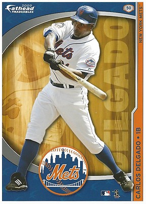 CARLOS DELGADO NEW YORK METS FATHEAD TRADEABLES REMOVABLE STICKER NY 2009 #50