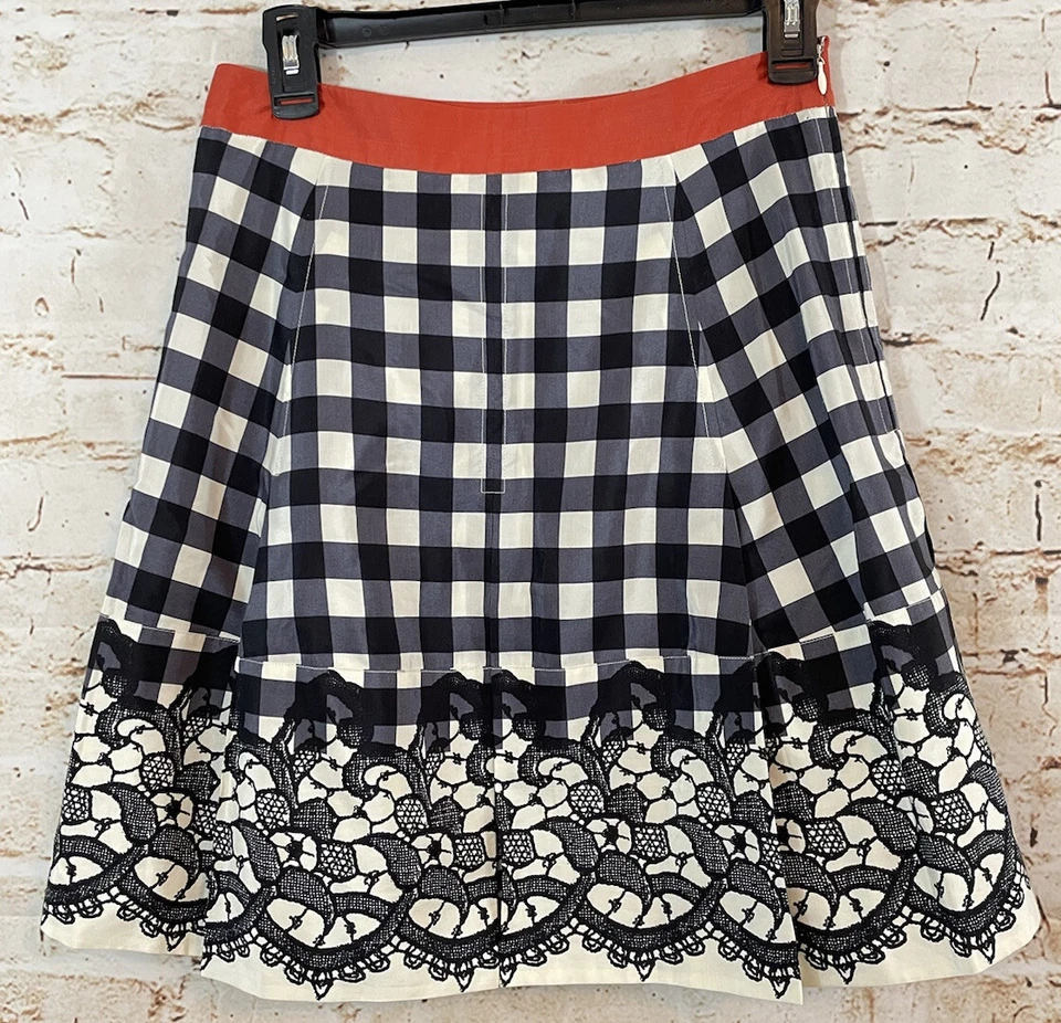 Plenty Tracy Reese Falda Mujer Talla 0 Aline Contraste Cintura Caja Plisado Mezcla Seda Foto 2 de 4