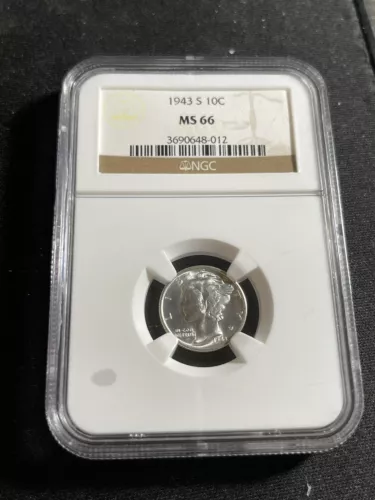 1943-S Silver Mercury Dime 10C NGC MS 66