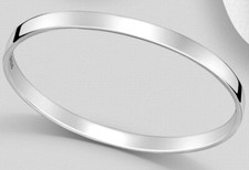 Solid Sterling Silver Bangle Bracelet 5mm Wide 9.8g Fits 7"-7.5" Wrist Classic