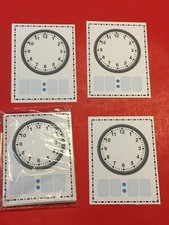 DRY ERASE - LEARN TO TELL THE TIME - BLANK CLOCK FACES - 40 LAMINATED CARDS