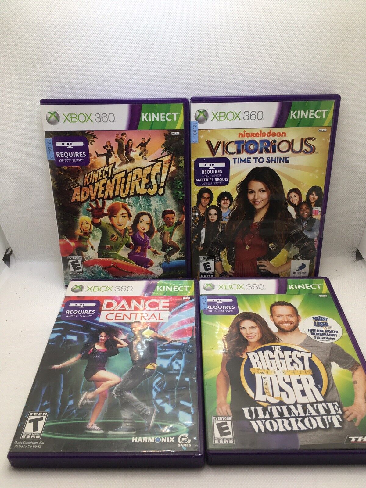 Lot of 4 Xbox 360 Kinect Games Adventures Your Shape Sports Kung