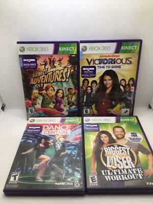 Lot of 4 XBOX 360 Kinect Games - Sports, Adventures, Victorious, Biggest Loser