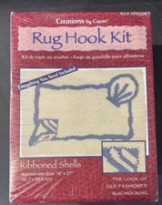 Rug Hook Kit -Ribboned Shells Creations by Caron NIB-Sealed- 18" X 27"