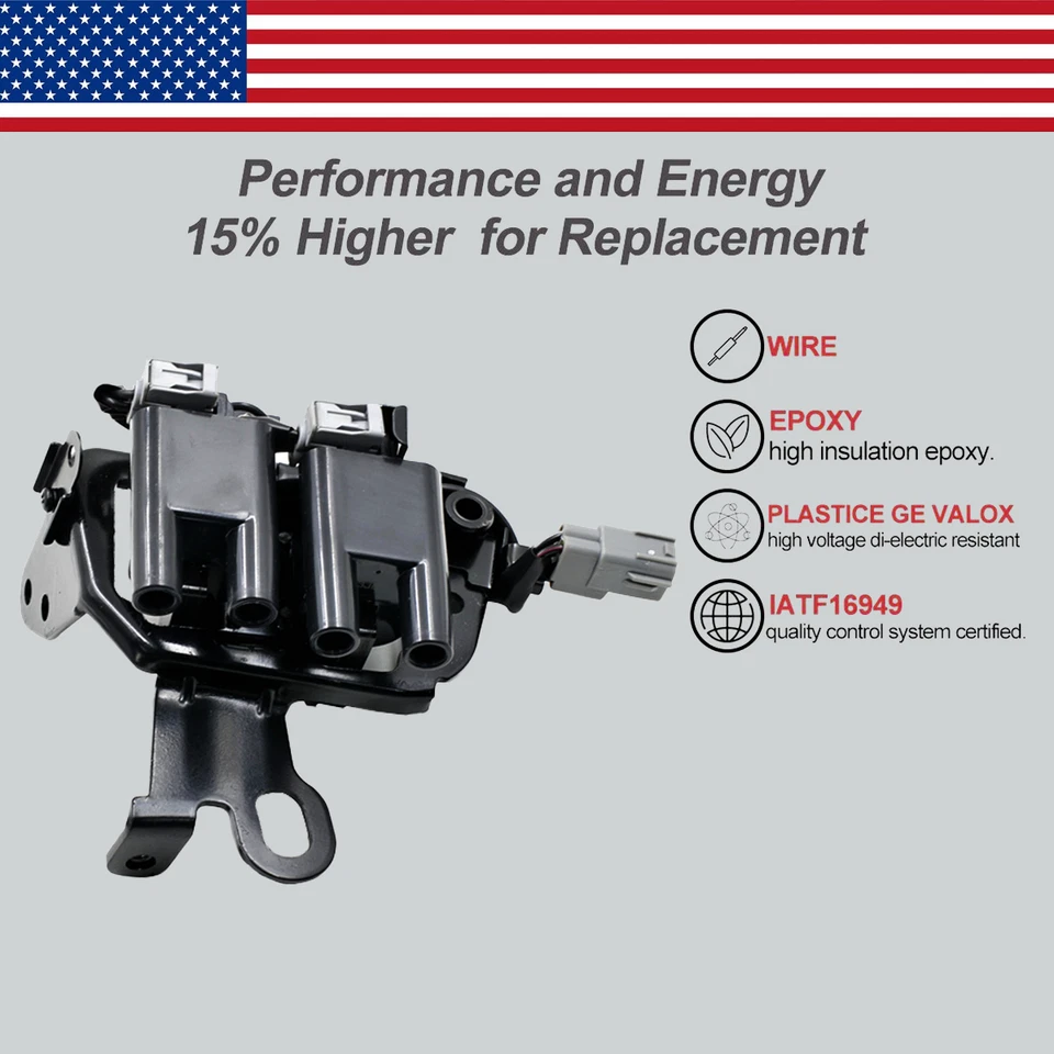 Bobina de encendido OEM y bujía de iridio y cable para Hyundai Elantra Kia Soul UF419 Foto 3 de 4