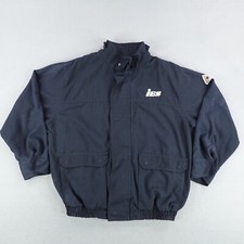 Bulwark Jacket Men XL Navy Blue FR Flame Resistant Utility Work Coat Electrician