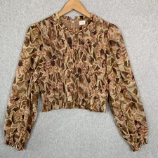 Blusa Aritzia Wilfred Tempest Grande Marrón Tostado Corpiño Corpiño Recortado Cremallera Trasera