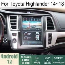 Car Android Gps Navigation Wifi 12.1" For Toyota Highlander 14~18 Radio Carpaly