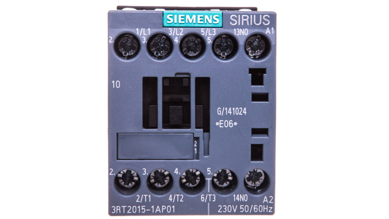 Power contactor 7A 3P 230V AC 1NO 0R S00 3RT2015-1AP01 /T2UK