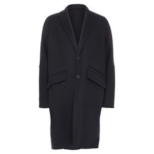 Valentino Cashmere Notch Lapel Coat Men Black Size 44
