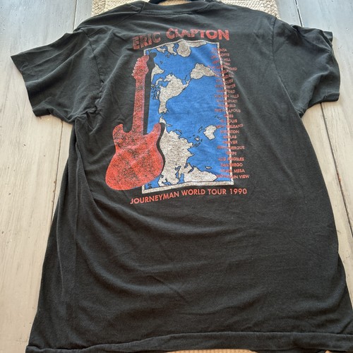Vintage Eric Clapton 1990 Concert T Shirt Sz M Journeyman World Tour 90s FLAW - Picture 10 of 12