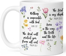 Christian Gifts for Women, Christian Coffee Mugs for Women with Bible
