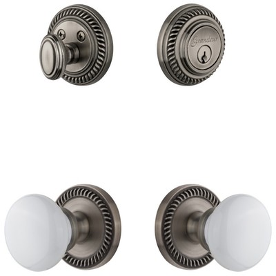Grandeur NEWHYD_SP_ESET_238 Newport Solid Brass Single Cylinder - Grey