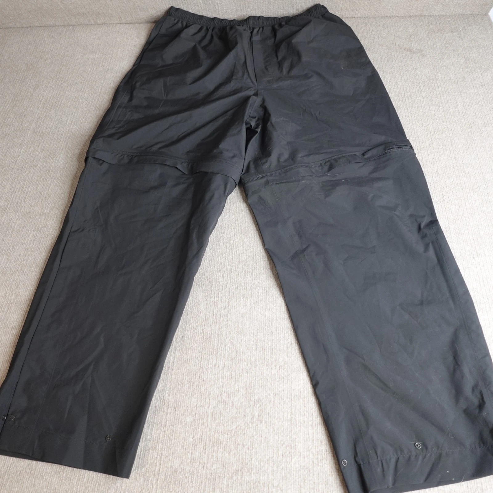Zero Restriction Pants XL Black Convertible Stretch Waist Side Zip Gore Tex
