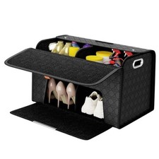 Double-layer Trunk Organizers, Double door Car Storage Solutions and L Black