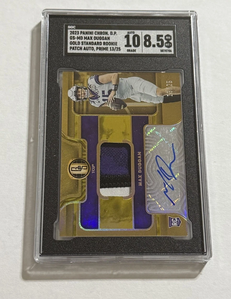 Max Duggan Panini Chronicles Draft Picks Gold Standard Rookie Jersey Autograph #GSMD Base