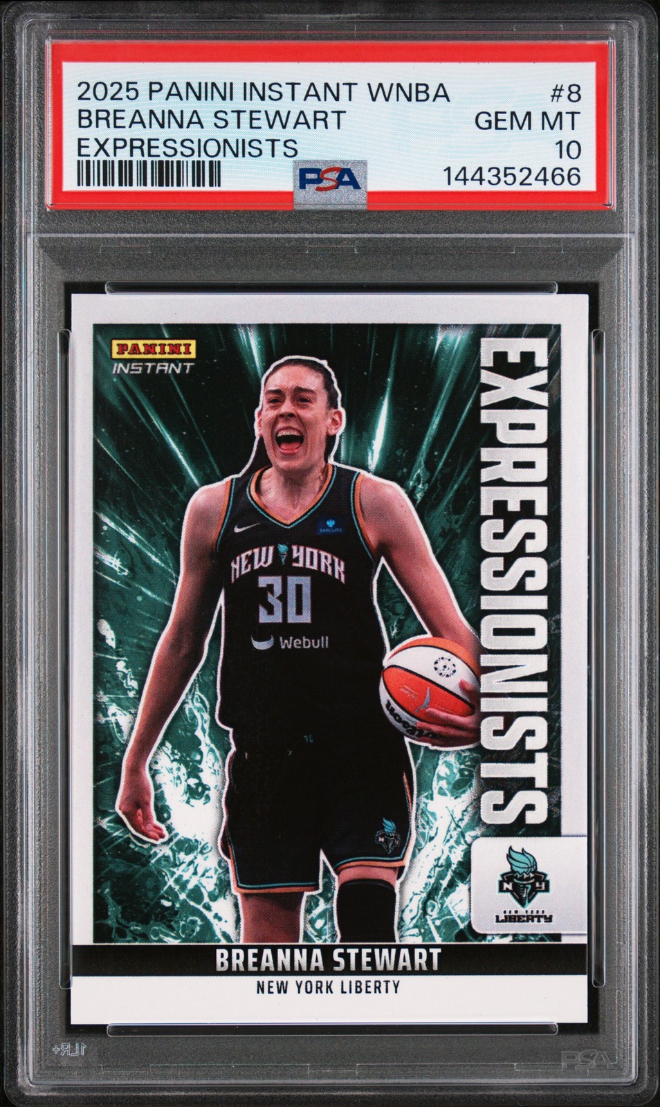 2025 PANINI INSTANT WNBA EXPRESSIONISTS #8 BREANNA STEWART PSA 10 view 1