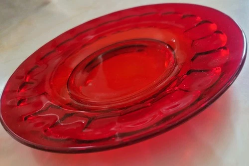 GORGEOUS 1950's  Viking Georgian Ruby Red 8 ¼” Luncheon Depression Glass Plate