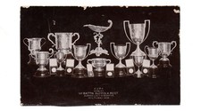 WW1 RP Postcard 1st Battalion Suffolk Regiment Cups Won in 12 Months Malta 1909