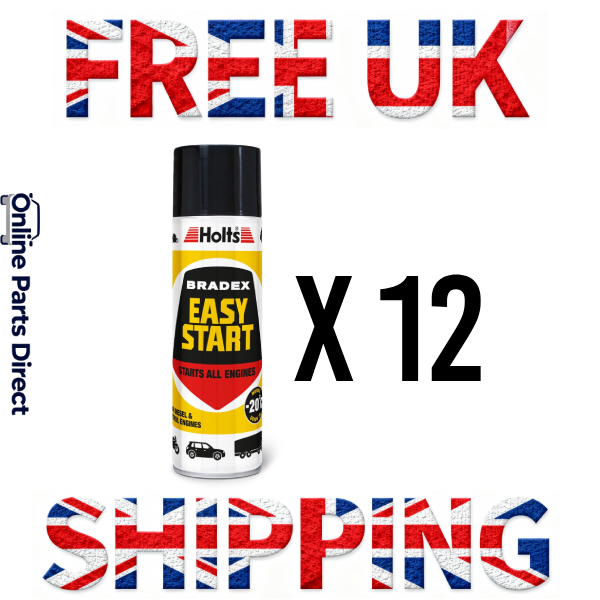 12 x HOLTS BRADEX EASY START FOR PETROL & DIESEL ENGINES COLD START SPRAY 300ML