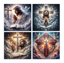 4 Pack Diamond Art Kits for Adults Jesus 5D Diamond Painting Kits for Beginn...
