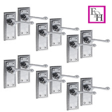 Georgian Style Scroll Chrome Finish Door Handles, Internal Door Handles 6 Pairs