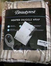 Beautyrest Ultra Soft Sherpa Fleece Electric Heated Snuggle Wrap 50"X64" New