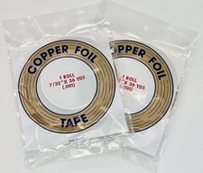 Copper Foil Tape set 2 Rolls 7/32 In Copper Backed Edco Stained Glass