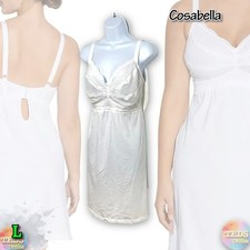 NWT Cosabella Women's L Dolce Curvy Babydoll Chemise White 145