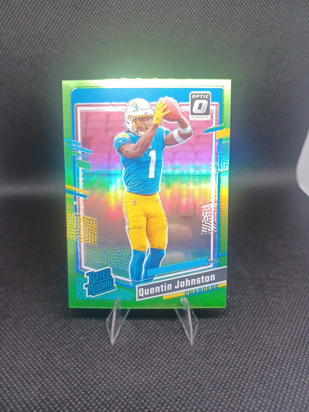 2023 Donruss Optic - Rated Rookie Quentin Johnston #265 Green Hyper Prizm /50