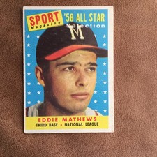1958 Topps - Sport Magazine '58 All Star Selection Eddie Mathews #480