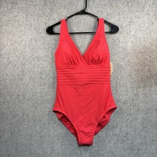 Shade And Shore Women s Red One Piece Swimsuit Full Seat Coverage Size Medium