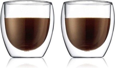 Bodum Pavina Gläser 6 Stück 250ml Kaffeetassen doppelwandig Thermoglas Glas
