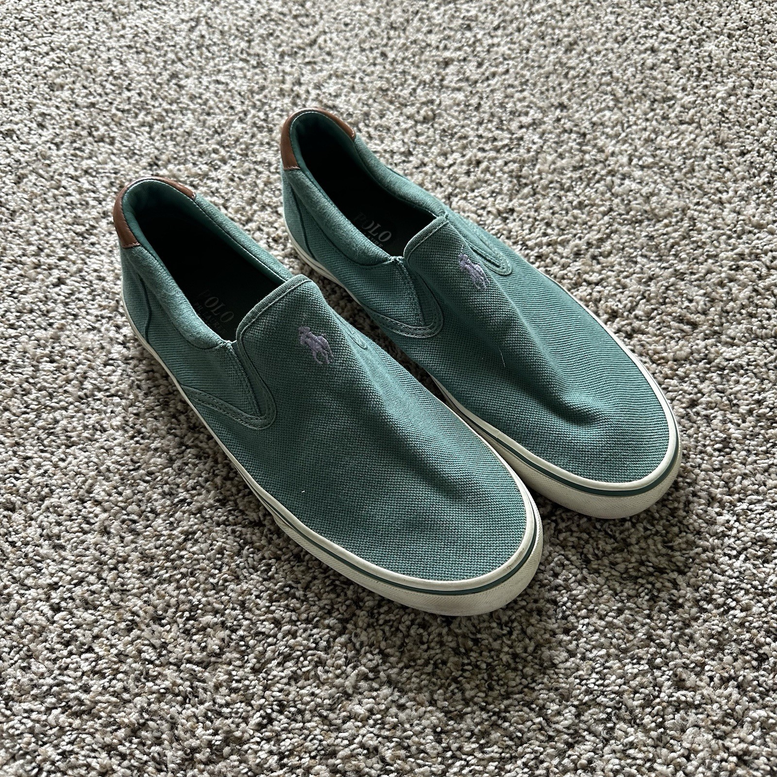 Ralph Lauren Polo Thompson II Mens Green Canvas Shoes Size 11  US