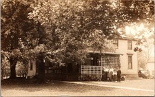 1921 Family Home with Porch & Car Real Photo Postcard Canfield Ohio