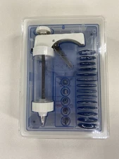 Cookie Press Kuhn Rikon Clear 6 Decorating Tips 14 Cookie Discs In Case 2461CLB 